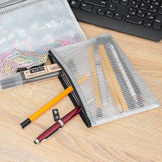 AUSTARK 20 Pcs Zipper File Bags, Plastic Mesh Pouch, Board Game Storage - Image 8