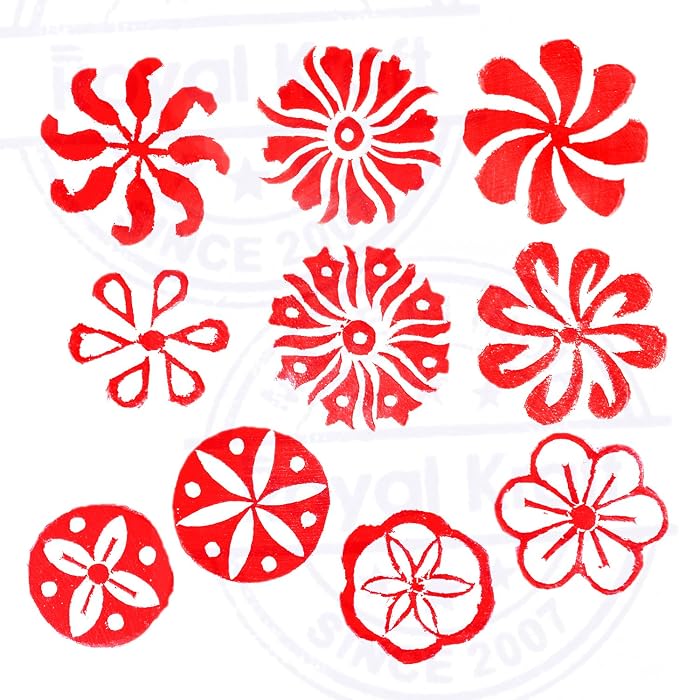 Fabric Wood Stamps Artistic Small Round Design Printing Blocks Htag2151 - Image 3