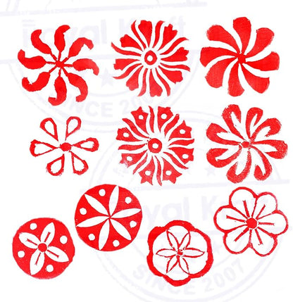 Fabric Wood Stamps Artistic Small Round Design Printing Blocks Htag2151 - Image 3
