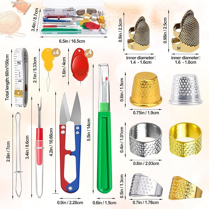 CousDUoBe Sewing Thimble Kit, thimbles - Image 2