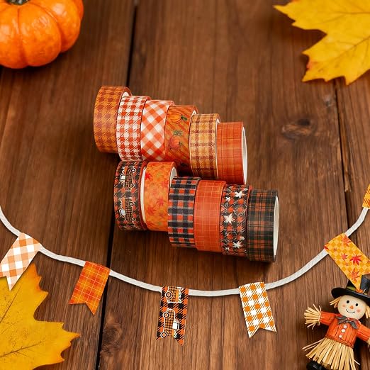 12 Rolls Autumn Washi Tape Set - Image 5