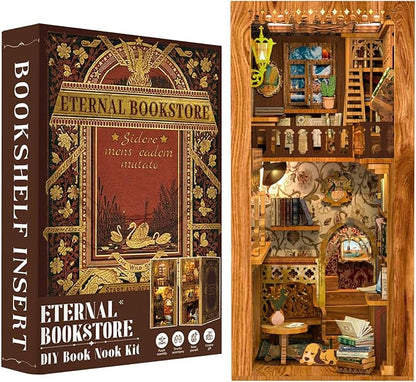 Fsolis Book Nook Kit DIY Miniature House Kit, 3D Wooden Puzzles by FsolisDIYDollhouse