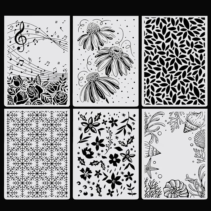 6Pcs Plastic Embossing Folders for Card Making Embossing Machine Template Mold by QSZKeer