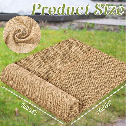 Buryeah Burlap Fabrics Roll Natural Jute Burlap Tree Wraps Protector Winter - Image 2