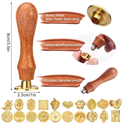 Wax Seal Stamp Kit, Vintage Classic Sealing Wax Stamp Head - Image 3