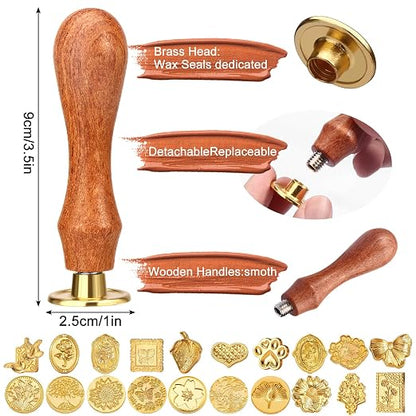 Wax Seal Stamp Kit, Vintage Classic Sealing Wax Stamp Head - Image 3