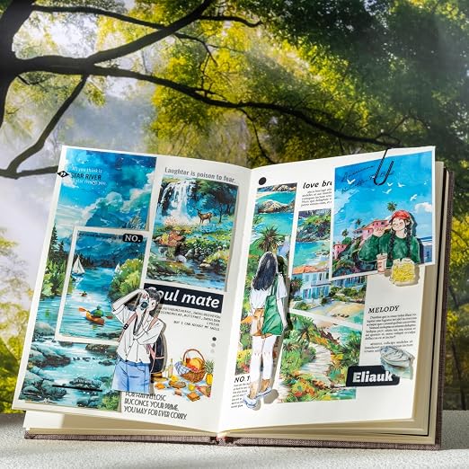 6 Rolls Seasons Landscape Washi Tape Set, 3.15in Large Nature Sticker Tape - Image 7