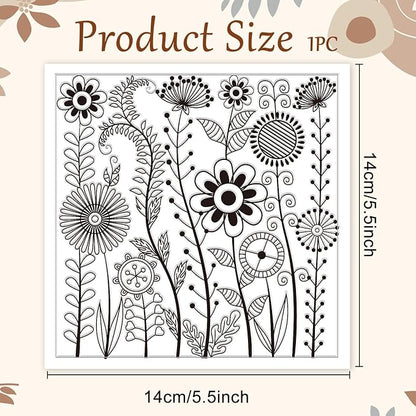 CHGCRAFT Abstract Wildflowers Polymer Clay Texture Sheets Geometric Flowers - Image 2