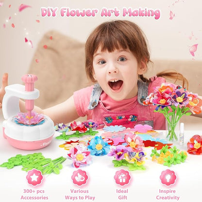 GirlsHome 300+PCS Fabric Flower Bouquets Toys, DIY Flower Crafts Kits - Image 7