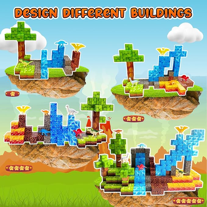 100PCS Dinosaur Magnetic Blocks - Image 3