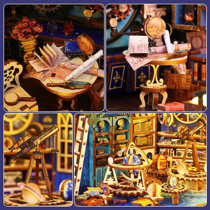 DIY Book Nook Kit Dollhouse Magic Booknook Bookshelf Insert Decor 3D Wooden - Image 5