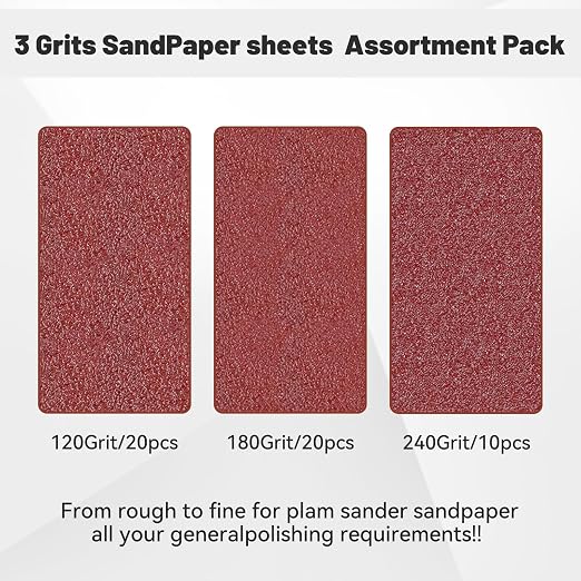 1/4 Sandpaper Sheet, 4-1/2"*5-1/2" Assorted120-180-240 - Image 3