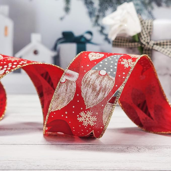 CT CRAFT LLC Red Satin with Elf Christmas Wired Ribbon 2.5 Inch x 25 Yards - Image 5