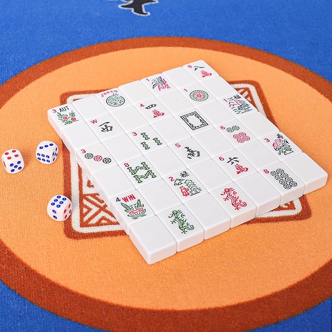 American Mahjong Game Set, 166 White Tiles, 4 All-in-One Color Rack/Pushers - Image 5