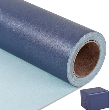 NESCCI Dark Blue Matte Wrapping Paper, Solid Color Pearly-Lustre Paper by NESCCI