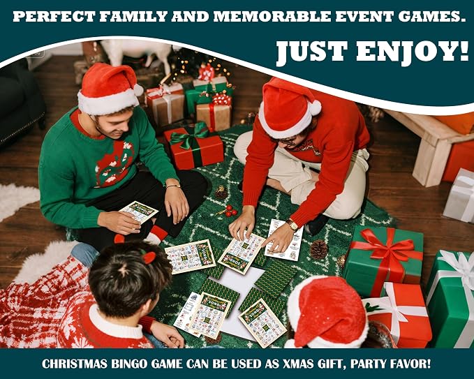 Christmas Bingo Games for 24 Players, Christmas Song Bingo Cards for Adults - Image 4