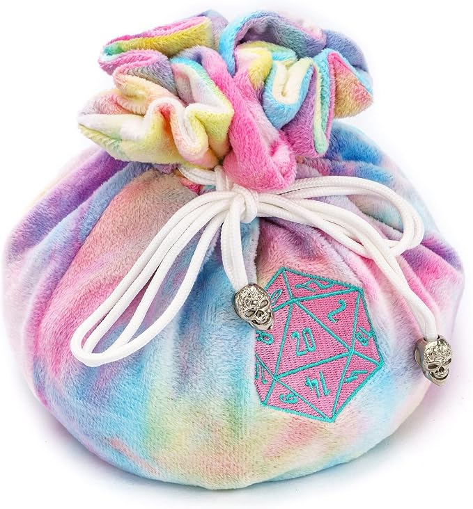 Large Dice Bags with Pockets Rainbow Storage Bag D20 Logo - Image 3