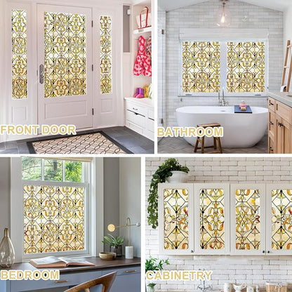 3D Stained Glass Window Privacy Film, Heat Control UV Blocking Static Cling - Image 6
