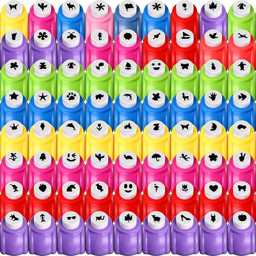 Geyee 68 Pieces Scrapbook Paper Punch Hole Punches Shape Mini Gift Card Punch by Geyee