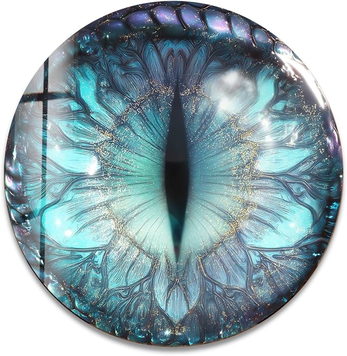 My Photostation.com 20'' Diameter Mystical Dragon Eye Round Glass Wall Art - Image 6