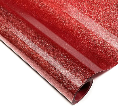 Red Glitter HTV Heat Transfer Vinyl, by Unknown