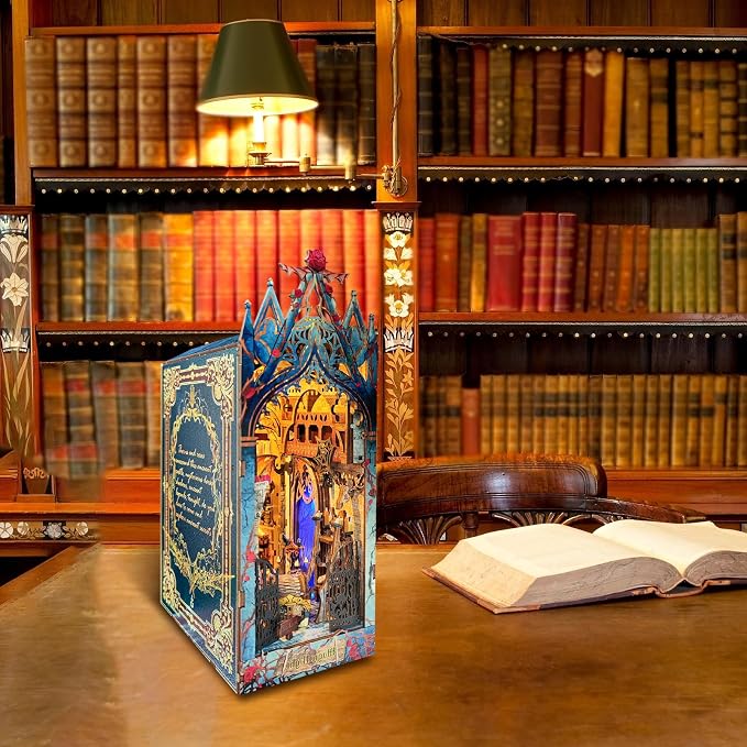 DIY Book Nook Kit, Dollhouse Booknook Bookshelf Insert Decor, 3D Wooden Puzzles - Image 4