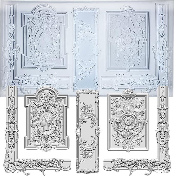Art Mold for Polyclay Air Dry Clay Plaster, Frame and Plaque by FUNSHOWCASE
