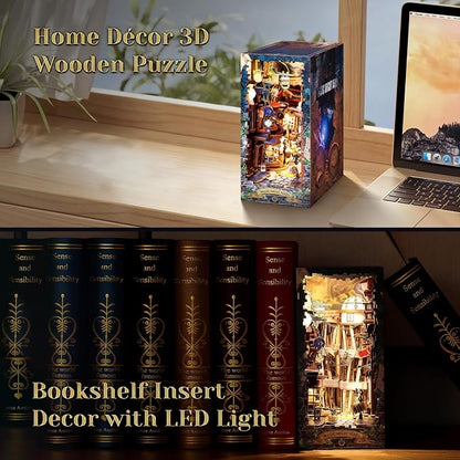 3D Wood Puzzle Book Nook Kit, DIY Magical Miniature Dollhouse - Image 5