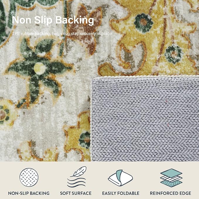 Lahome Bohemian 2x6 Washable Hallway Runner Rug, Kitchen Runner Rugs Non Skid - Image 5