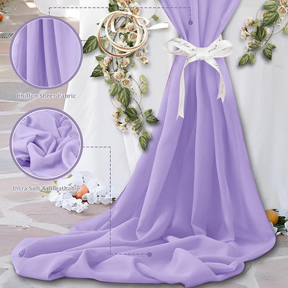Horbaunal Lavender Chiffon Fabric by The Yard, 10 Yard Continuous Sheer Fabric - Image 3