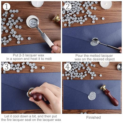 500 Pcs Silver Wax Seal Beads Octagon Sealing Wax Beads - Image 3
