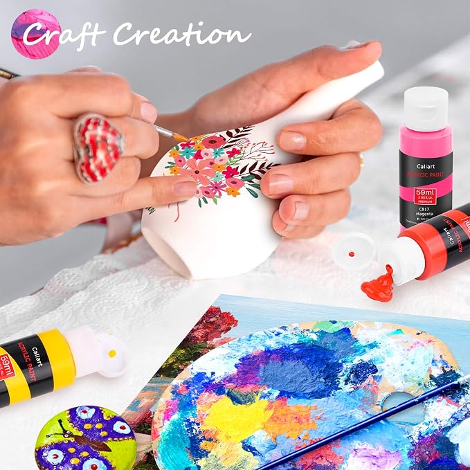 Caliart Acrylic Paint Set, 52 Colors - Image 6