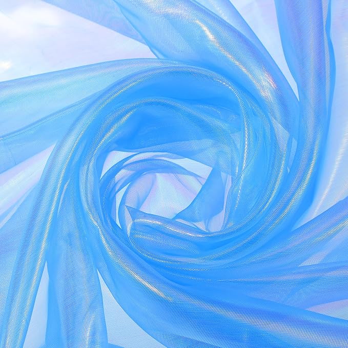 MECCANIXITY Iridescent Sheer Organza Fabric, 2 Yards x 59 Inches Solid Laser by MECCANIXITY
