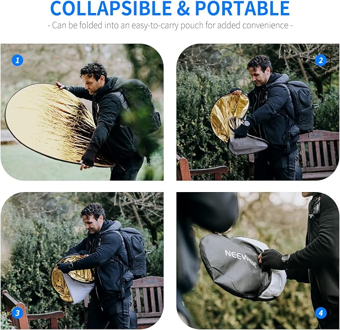 NEEWER 32-Inch 80CM Portable 5 in 1 Translucent, and Black Collapsible Round - Image 5