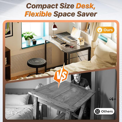 Huuger Folding Desk for Small Spaces, 31.5 Inch Foldable Computer Table - Image 3