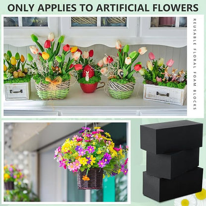 Lallisa 8 Pcs Reusable Floral Foam Blocks Water Weather Resistant Dry Floral - Image 5