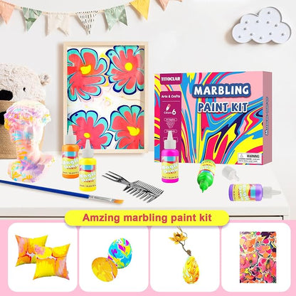 Water Marbling Paint for Kids, Art Supplies for Kids, Arts and Crafts for Girls - Image 6