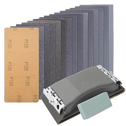 KENDO 44pcs Sandpaper Variety Pack Sandpaper 14 Grits Assorted by Kendo