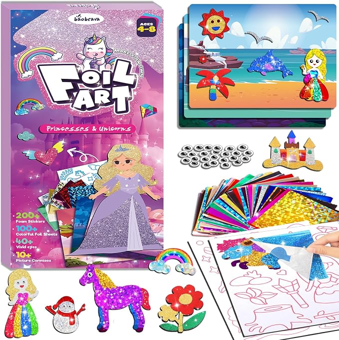 Baobrava Foil Art Fun Kit for Kids by BaobravaDirect