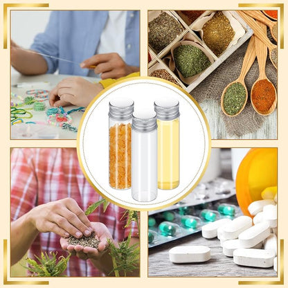 100 Pcs Small Clear Vials Spice Mini Jars - Image 4