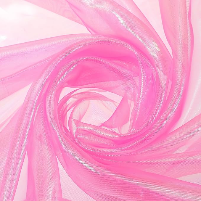 MECCANIXITY Iridescent Sheer Organza Fabric, 2 Yards x 59 Inches Solid Laser by MECCANIXITY