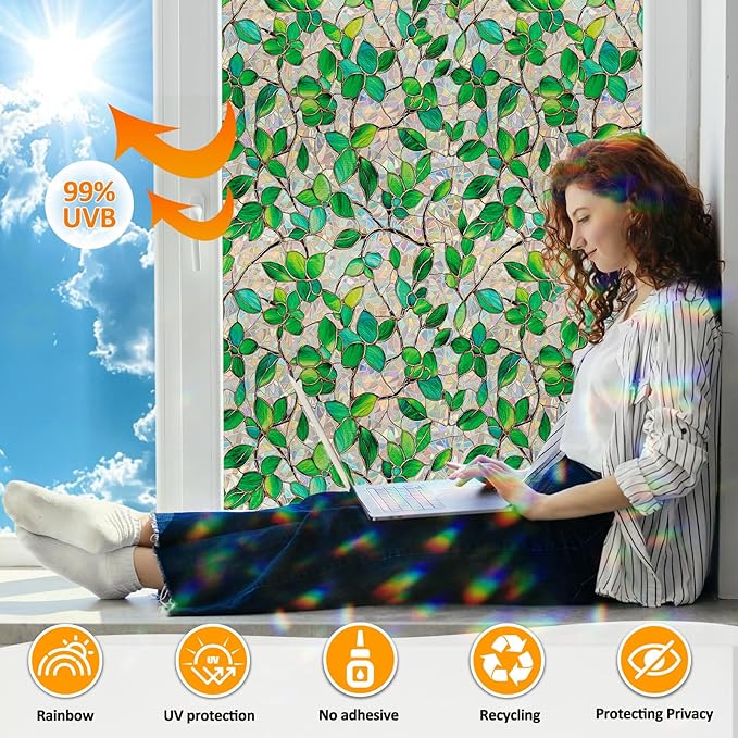 Window Privacy Film Stain Glass Window Film Rainbow Window Film Window clings - Image 3