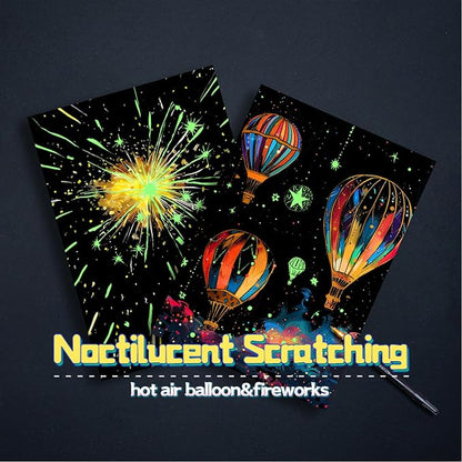 Scratch Paper Art for Adults-Glow in The Dark Scratch Painting Craft Kit|DIY - Image 6