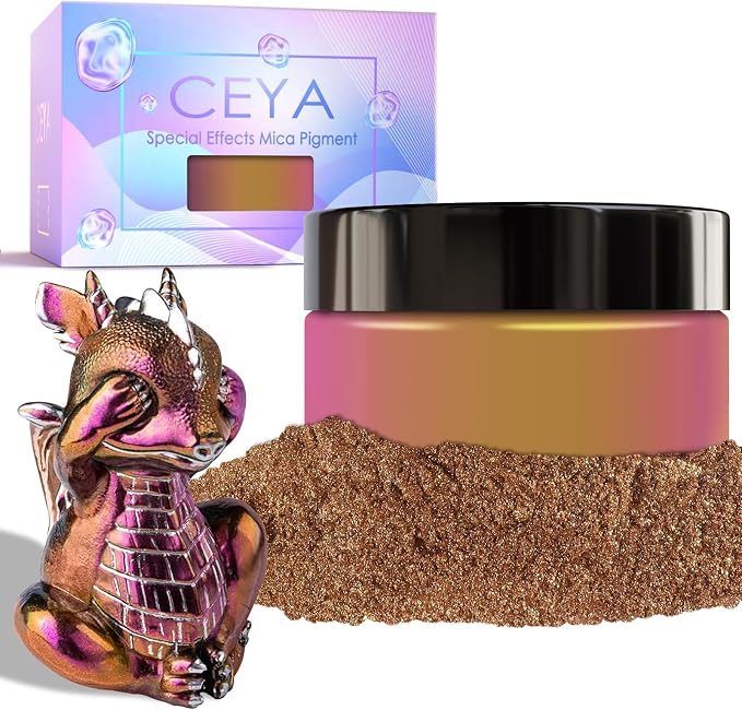 Ceya Chameleon Mica Powder, 1.8oz/ 50g Peach Sunset Chrome Nail Powder by CEYA