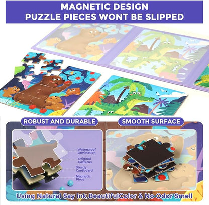 3 in 1 Toddlers Animal Magnetic Jigsaw Puzzle, Travel Puzzles - Image 5