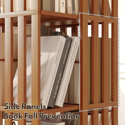 YOWOS Rotating Bookshelf Tower, 360 Display Spinning Bookcase, Bamboo Bookshelf - Image 8