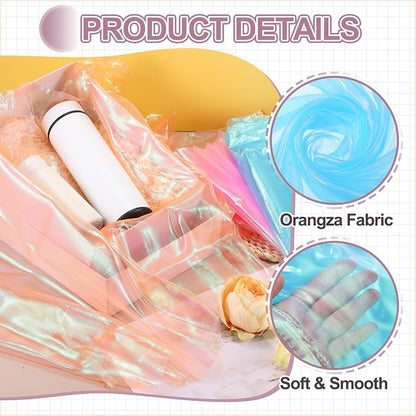 MECCANIXITY Iridescent Sheer Organza Fabric, 2 Yards x 59 Inches Solid Laser - Image 3