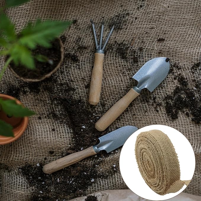 1" Wide Natural Burlap Fabric Roll - Image 5