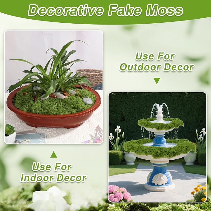 Jollidecor Fake Moss for Crafts, 14.1 OZ Artificial Moss for Plants Indoor - Image 5