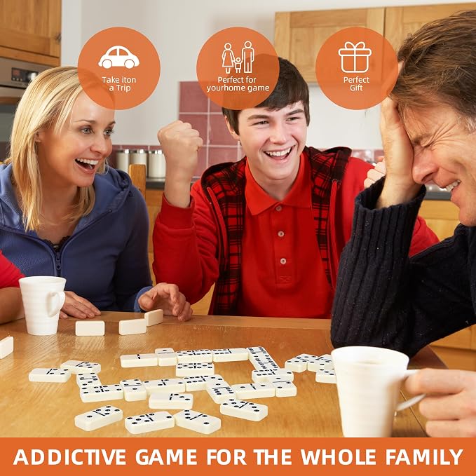 Smilejoy Dominos Set for Adults -Jumbo Size Dominoes Double Six Edition- - Image 6